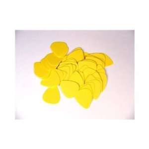  Guitar Picks 50 Solid Yellow Celluloid Medium Thickness 