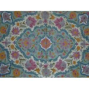 Crewel Rug Shanbagh Multi Chain Stitched Wool Rug(5X7FT 