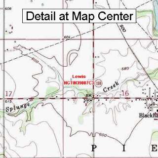 USGS Topographic Quadrangle Map   Lewis, Indiana (Folded/Waterproof 