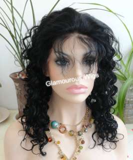 Lace Front 100% Indian Remy Human Hair Curly Wig 16 Dawa Curl  