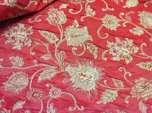 MELON/GOLD FLORAL UPHOLSTERY DRAPERY FABRIC 60 WIDE BY THE YARD 