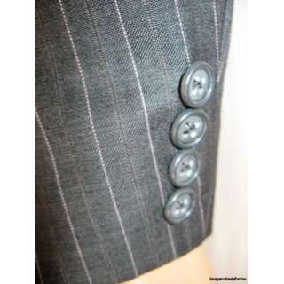   895 Men’s Suit 50 R 50R Charcoal Pinstripe Wool Business  