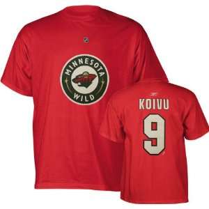 Mikko Koivu Red Reebok Name and Number Minnesota Wild T Shirt
