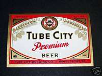 TUBE CITY BEER LABEL TUBE CITY BREWING MCKEESPORT PA  