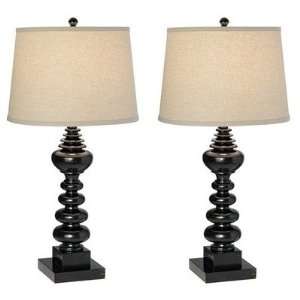  Gallery Velocity Table Lamp in Black with Brushed Gold 