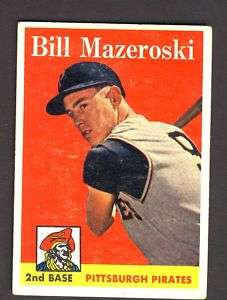 Bill Mazeroski Pittsburgh Pirates 1958 Topps Card #238  
