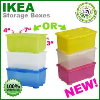 IKEA STORAGE BOXES Container Cases Plastic x3 W LIDs  