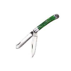 New Green Folding 2 Blade Outdoor Hunting Pocket Knife  