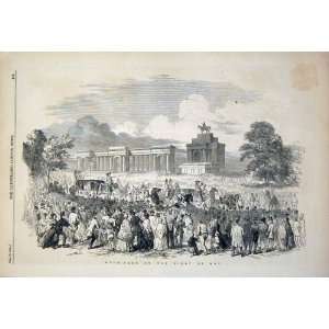  Hyde Park London May Procession Festival Old Print 1851 