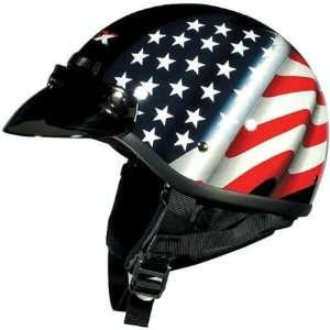  AFX FX 7 Freedom Flag Half Helmet Medium  Black 