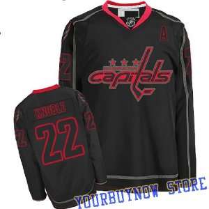  Knuble #22 Washington Capitals Black Ice Jersey Hockey Jersey (Logos 