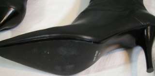 Womens Black Nine West Leather Boots Size 11 M  