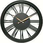   Round Wall Hanging Clock, Indoor/Outdoor Black Contemporary Frame