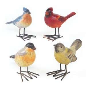   Decorative Bird Figurines with Metal Feet 4.5
