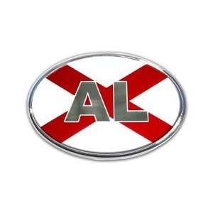  Alabama State Flag Oval Chrome Auto Emblem Automotive
