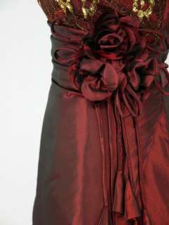   Clearance Plus Size Satin Burgundy Wedding/Evening Gown Dress UK 22 26