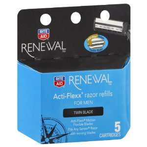  Rite Aid Renewal Razor Refills, Acti Flexx, for Men, Twin 