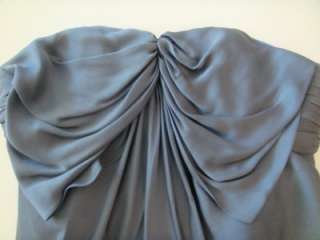 Marchesa Size 10 Steel Blue Strapless Dress  