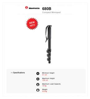 MANFROTTO Four Section Black Compact Monopod * 680B  