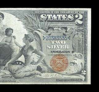 1896 $2 SILVER CERTIFICATE ED NOTE STRONG INVESTMENT GRADE  