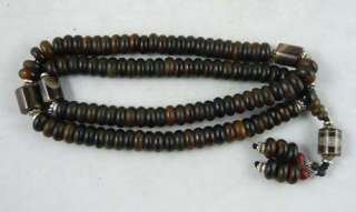 Tibetan Buddhist Yak horn Carved 108 Prayer Beads Mala  