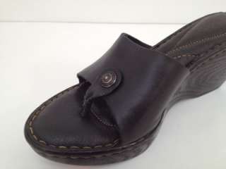 NWOB New BORN Black Brown TWEET Thong Wedge Flip Flops Sandals Shoes 