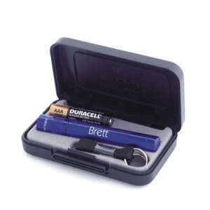 BLUE Personalized MAGLITE Solitaire FLASHLIGHT GIFT SET  