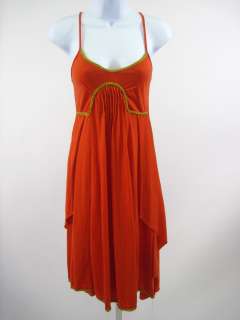 MAAM Orange Asymmetrical Spaghetti Strap Dress Sz S  