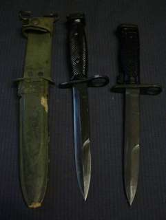 LOT 3 VINTAGE US MILITARY M7 & M6 BAYONETS W/ SCABBARD  