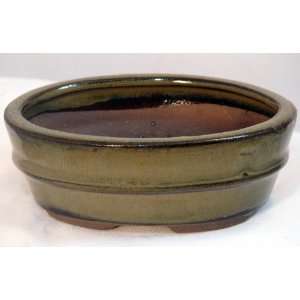  Small Ceramic Bonsai Pot   4 1/2 x 3 1/2 x 1/3/4 