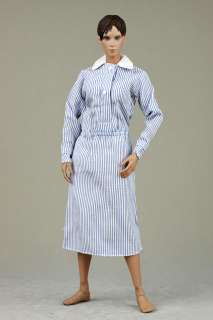 gc0006 White/Blue Stripe Nurse Dress fits 12 figure G  
