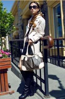 Womens PU Leather Korean Style The Bone Pattern Handbag Beige 10 112 