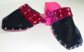 Cute Jean Michel Cazabat Velvet Designer Shoes Clogs Size 6 36  
