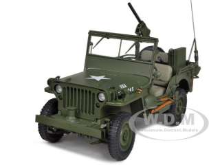 JEEP WILLYS ARMY GREEN 1/18 DIECAST MODEL CAR BY AUTOART 74006 