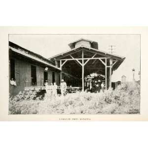  1900 Print Railroad Shops Managua Trains Building Plants Nicaragua 