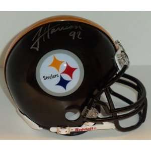 James Harrison Autographed Mini Helmet   Autographed NFL Mini Helmets 
