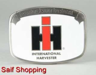   International Harvester IH Farm Tractor Diecast Cowboy Belt Buckle