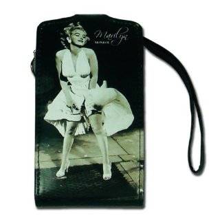 Licensed Black Marilyn Monroe Horizontal iPhone Pouch with Image of 