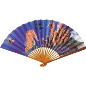  Sea Horse Paper Fan (Wooden Handle) Toys & Games