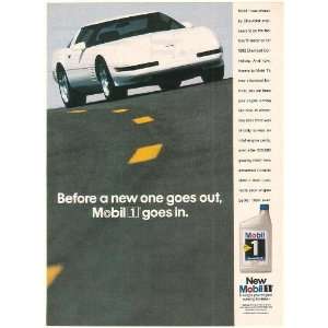  1992 Chevy Corvette Mobil 1 Motor Oil Print Ad (53284 