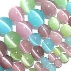 CATS EYE BEADS FIBER OPTIC MULTI PASTEL COLOR MIX STRS items in 