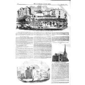 1843 QUEEN COBURG TUNNEL PIER LONDON SCHOOL CHURCH 