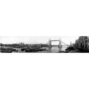  PANORAMA OF LONDON BRIDGE & TOWER OF LONDON 1909 