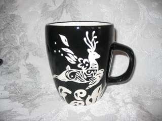 LAURIE GATES WARE New Reindeer Black Mug(s)  