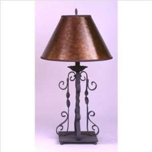 Living Well 1032 Wrought Iron Table Lamp with Mica Shade