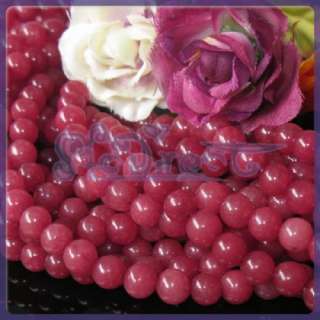 Round Design Red Jade Gemstone Loose Beads Necklace 6mm  