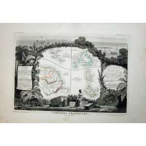   1845 Atlas National France Maps Martin Guyane Pierre