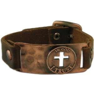  Kerusso In God I Trust Leather Christian Bracelet 