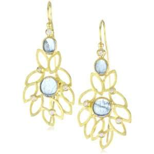    Mediterranean 18k Gold Aquamarine and Diamond Earrings Jewelry