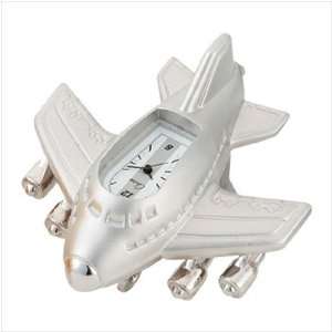  Mini Jumbo Jet Clock in Silver